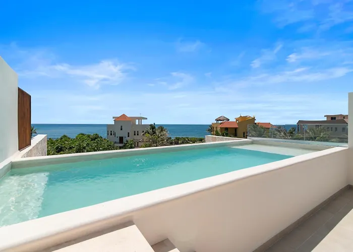 Apartment Ocean View Haven Walk To Private Rooftop Terrace Akumal